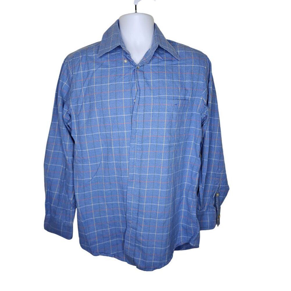 Orvis Long Sleeve Preppy Button Down Mens Shirt Size M Blue